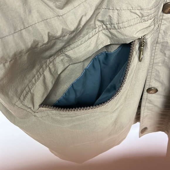 Trail Designs man's olive-green & blue-shell hooded machine-wash ski jacket szXL - Picture 6 of 13